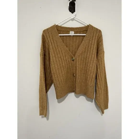 A New Day Button Front Cardigan Short Camel Color Size XS - Picture 2 of 7